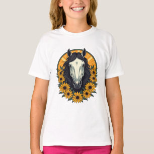 Mit Augen Susan-Blume aus Pferd und Schwarz T-Shirt
