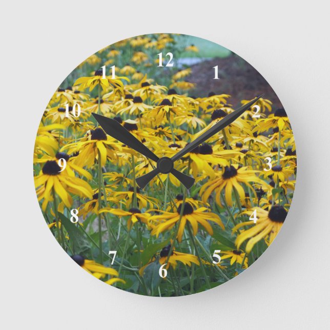 Mit Augen Susan Floral-Foto Runde Wanduhr (Vorderseite)