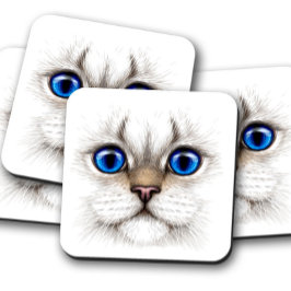 Mit Augen Untersetzer | Elegantes Cat Cork Set