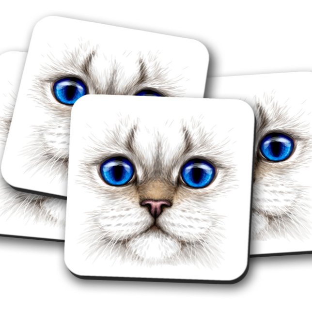 Mit Augen Untersetzer | Elegantes Cat Cork Set (Von Creator hochgeladen)