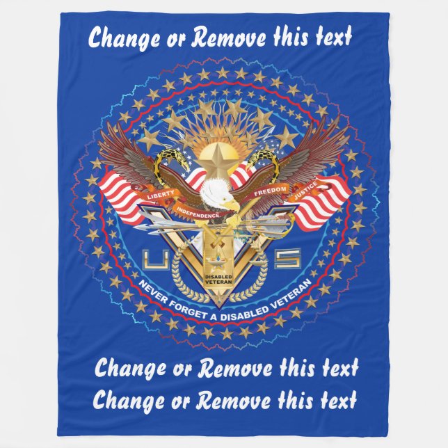 Mit Behinderung amerikanische Veteranen-Ansicht Fleecedecke (Vorderseite)