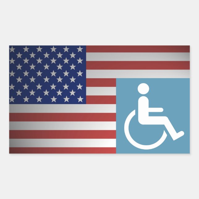 Mit Behinderung amerikanischer Veteran Rechteckiger Aufkleber (Vorderseite)