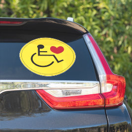 Mit Behinderung Autoaufkleber Liebe Herz gelb Aufkleber