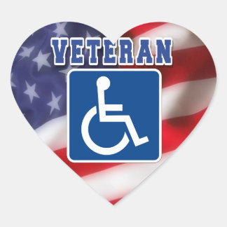 Mit Behinderung behinderte Veteranen USA Herz-Aufkleber