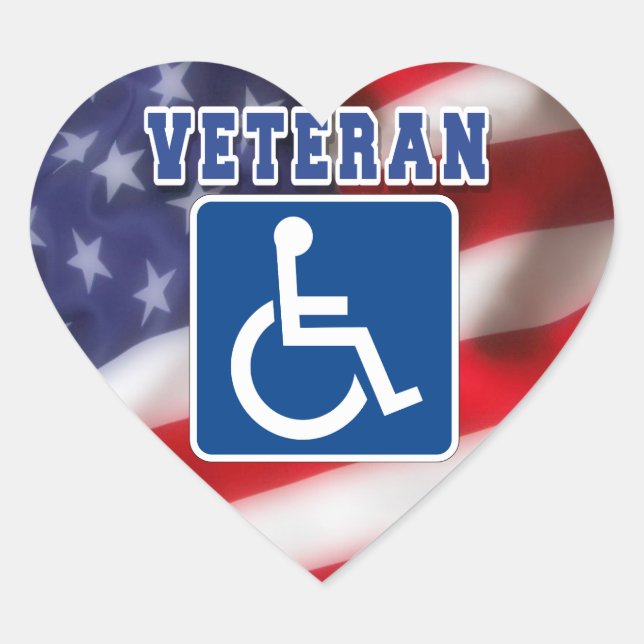 Mit Behinderung behinderte Veteranen USA Herz-Aufkleber (Vorderseite)