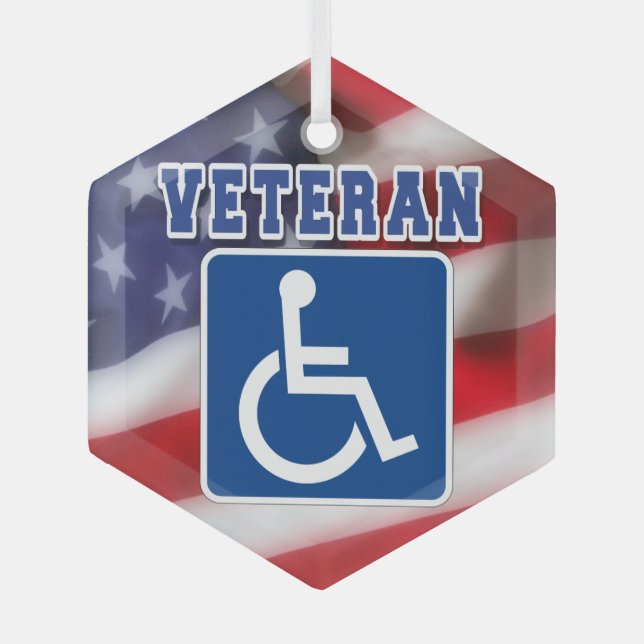 Mit Behinderung behinderte Veteranen USA Ornament Aus Glas (Vorderseite)