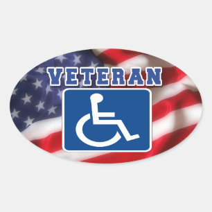 Mit Behinderung behinderte Veteranen USA Ovaler Aufkleber