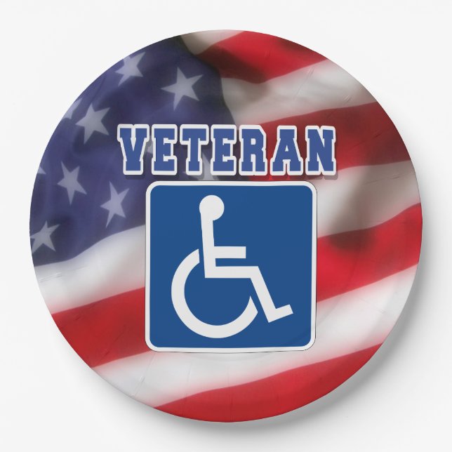 Mit Behinderung behinderte Veteranen USA Pappteller (Vorderseite)
