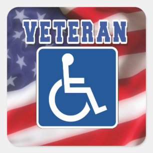 Mit Behinderung behinderte Veteranen USA Quadratischer Aufkleber