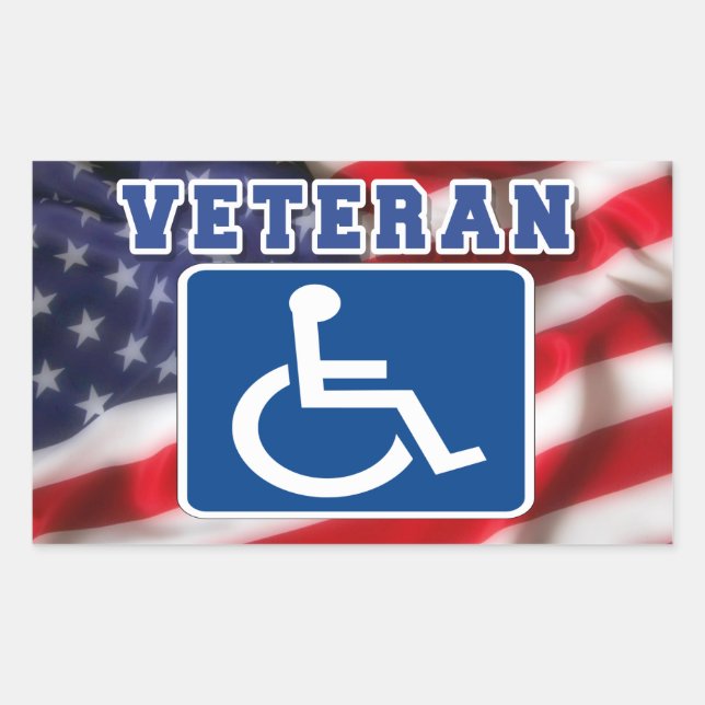 Mit Behinderung behinderte Veteranen USA Rechteckiger Aufkleber (Vorderseite)