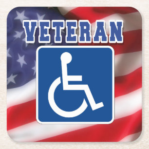 Mit Behinderung behinderte Veteranen USA Rechteckiger Pappuntersetzer