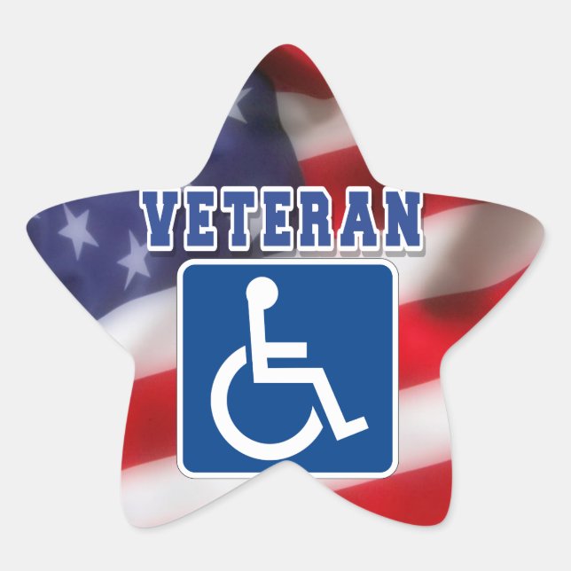 Mit Behinderung behinderte Veteranen USA Stern-Aufkleber (Vorderseite)