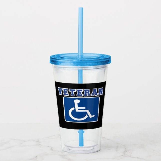 Mit Behinderung behinderter Veteran Acryltrinkbecher (Vorderseite)