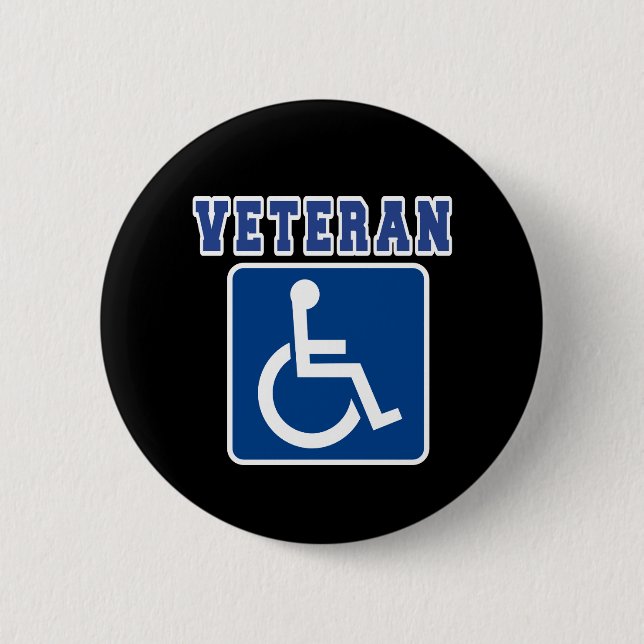 Mit Behinderung behinderter Veteran Button (Vorderseite)