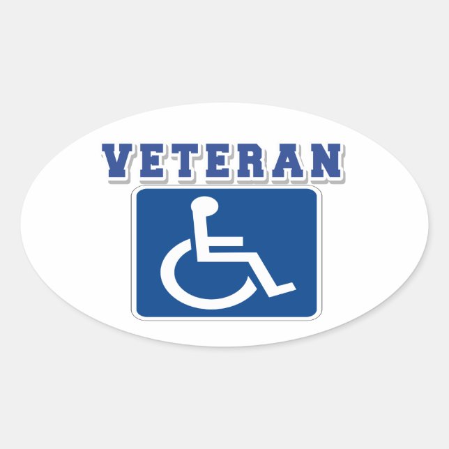 Mit Behinderung behinderter Veteran Ovaler Aufkleber (Vorderseite)