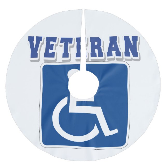 Mit Behinderung behinderter Veteran Polyester Weihnachtsbaumdecke (Vorderseite)