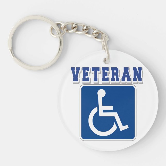 Mit Behinderung behinderter Veteran Schlüsselanhänger (Vorderseite)