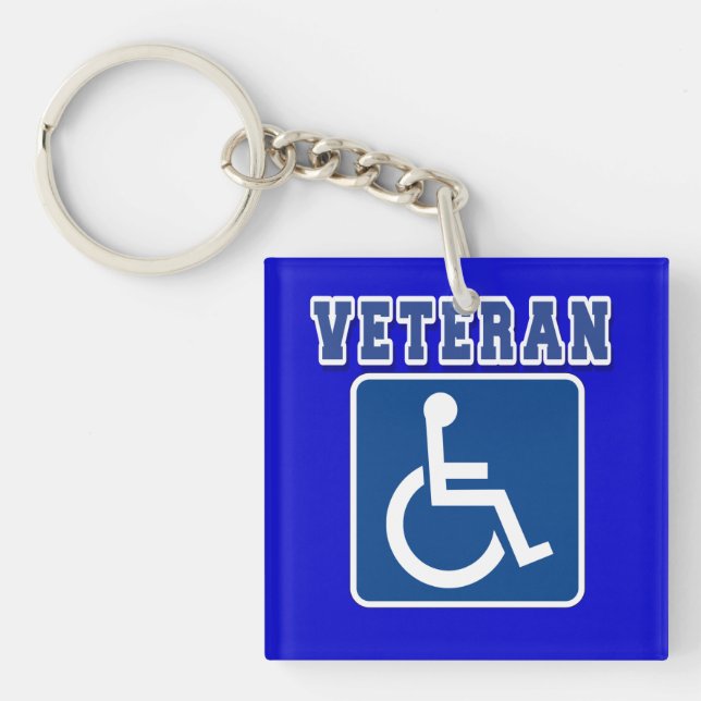 Mit Behinderung behinderter Veteran Schlüsselanhänger (Vorderseite)