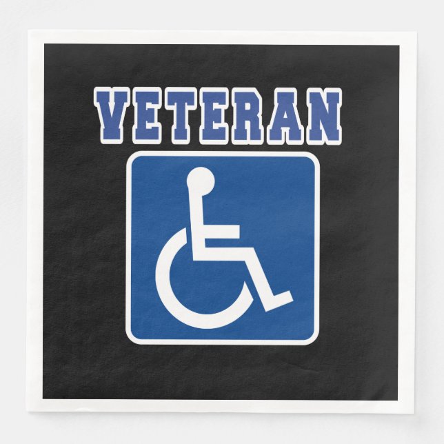 Mit Behinderung behinderter Veteran Serviette (Vorderseite)