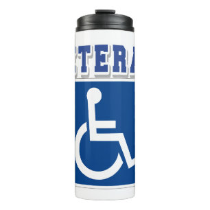 Mit Behinderung behinderter Veteran Thermosbecher