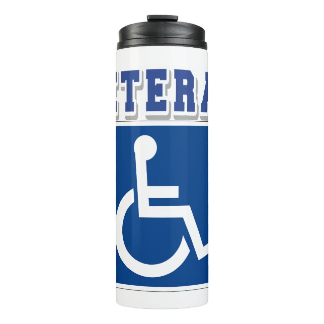 Mit Behinderung behinderter Veteran Thermosbecher (Vorderseite)