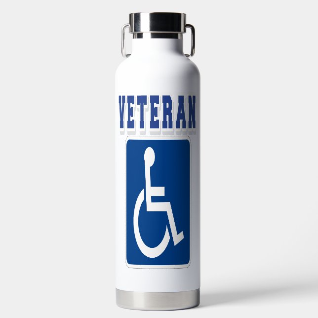 Mit Behinderung behinderter Veteran Trinkflasche (Vorderseite)
