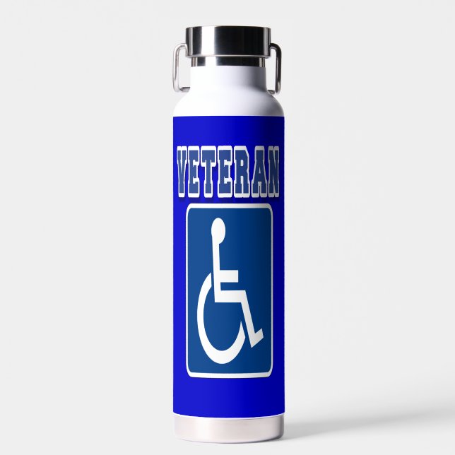 Mit Behinderung behinderter Veteran Trinkflasche (Vorne)