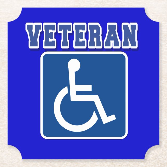 Mit Behinderung behinderter Veteran Untersetzer (Vorderseite)