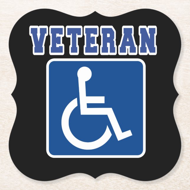 Mit Behinderung behinderter Veteran Untersetzer (Vorderseite)