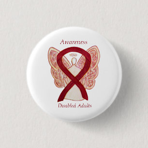 Mit Behinderung Erwachsenenbewusstsein Angel Ribbo Button