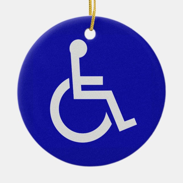 Mit Behinderung für Behinderte Keramik Ornament (Vorne)
