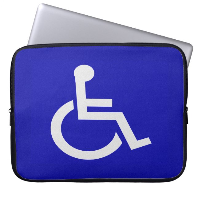 Mit Behinderung für Behinderte Laptopschutzhülle (Vorderseite)