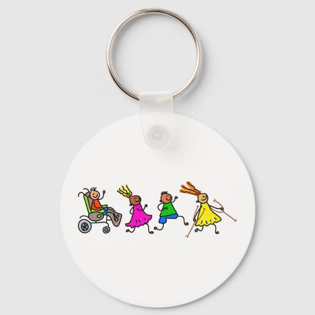 Mit Behinderung Kinder Schlüsselanhänger (Vorderseite)