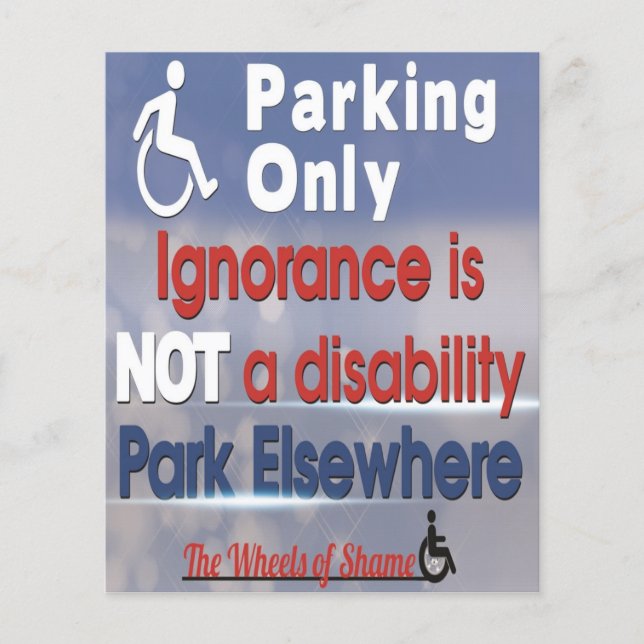 Mit Behinderung Parken, Unwissenheit ist keine Beh Flyer (Vorne)