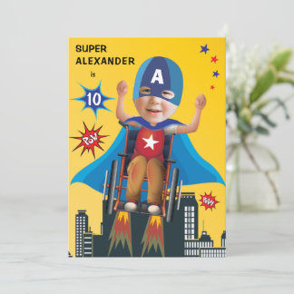 Mit Behinderung Superheld-Rollstuhlgenuss Geburtst Einladung