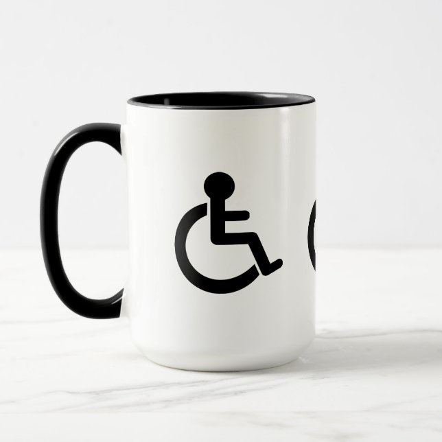 Mit Behinderung Symbol für Behinderung Tasse (Links)