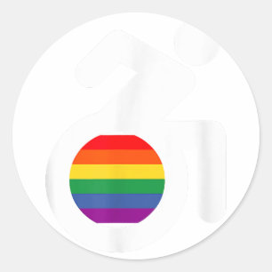 Mit Behinderung- und Gay-LGBT-Rollstuhl Runder Aufkleber