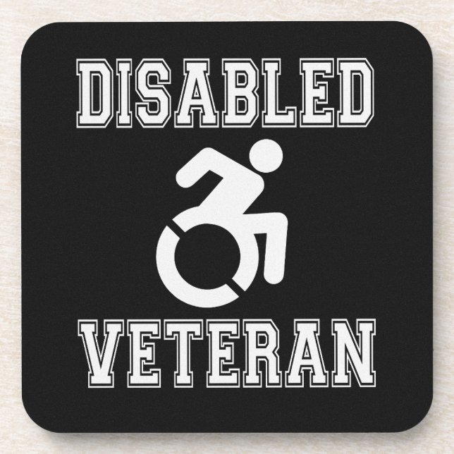 Mit Behinderung Veteran Getränkeuntersetzer (Vorderseite)