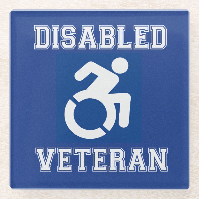 Mit Behinderung Veteran Glasuntersetzer (Vorderseite)