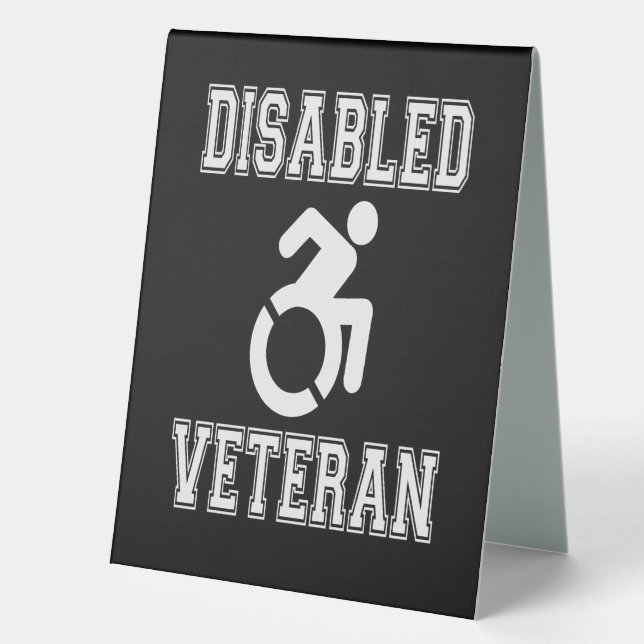 Mit Behinderung Veteran Tischaufsteller (Vorderseite)