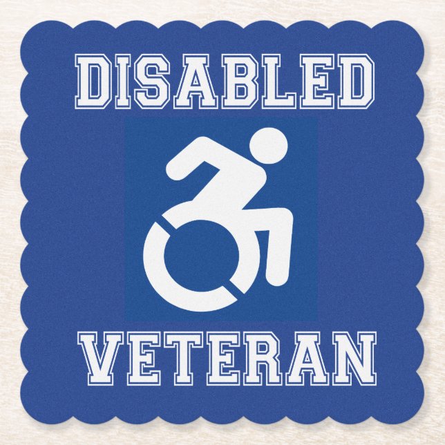 Mit Behinderung Veteran Untersetzer (Vorderseite)