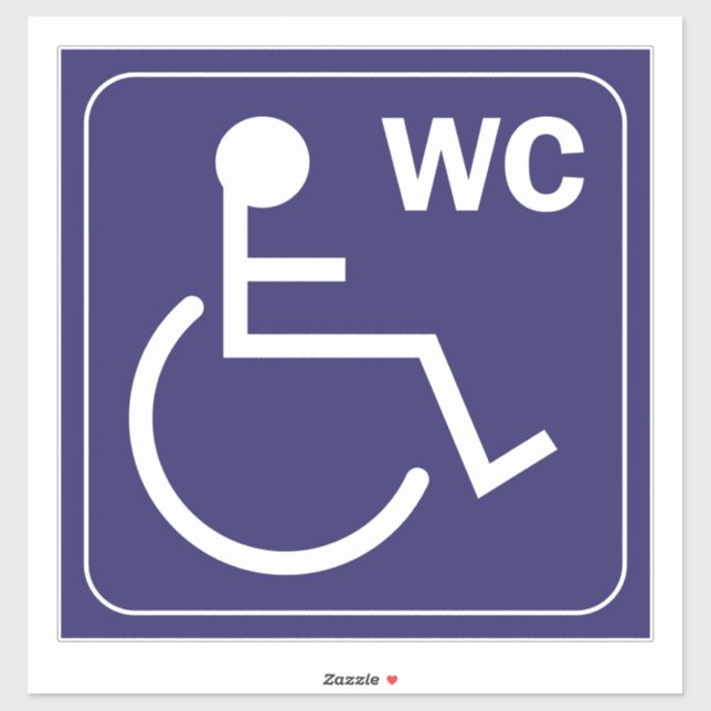Mit Behinderung WC Toilette Rollstuhlaufkleber Sym Aufkleber (Blatt)