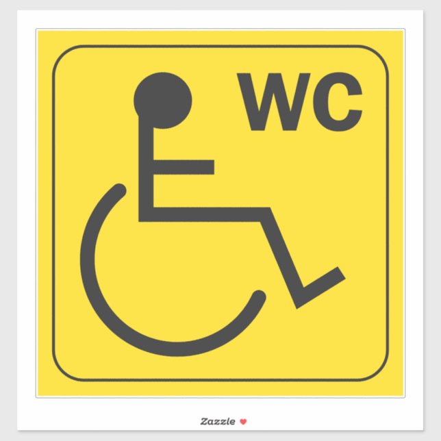 Mit Behinderung WC Toilette Rollstuhlaufkleber Sym Aufkleber (Blatt)