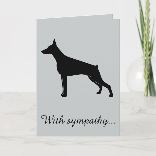 Mit Beileid: Der Verlust Ihres Doberman Pinscher Karte (Vorderseite)