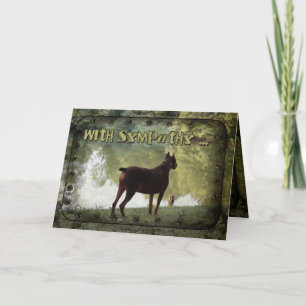 Mit Beileid - Dobermann, der einen See übersieht Karte