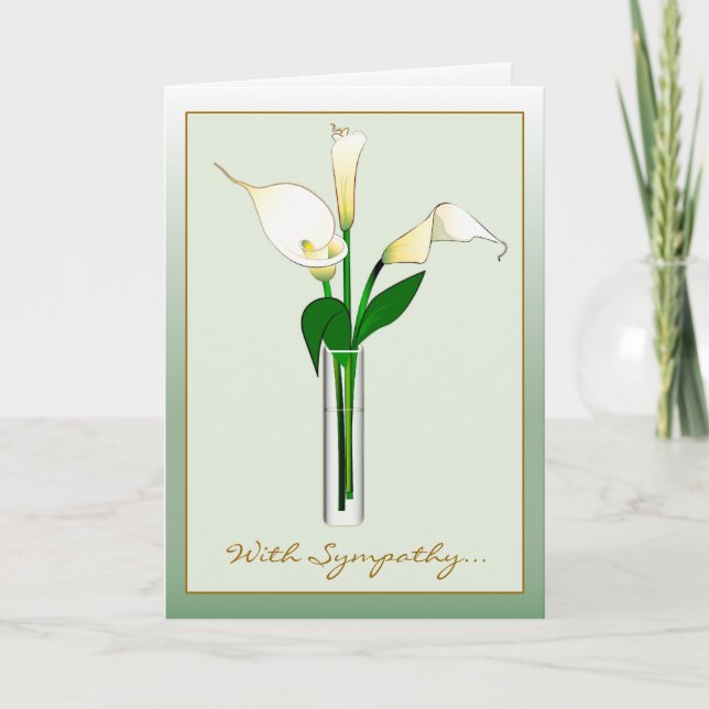Mit Beileid von uns: Calla-Lilien Karte (Vorderseite)