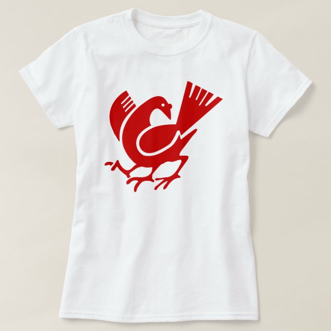 Mit Beinen versehene Krähe drei T-Shirt (Design vorne)