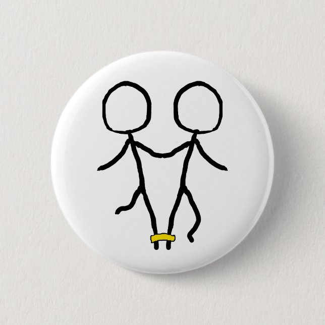 Mit Beinen versehenes Rennen drei Button (Vorderseite)