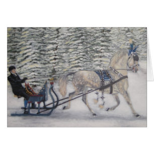 "Mit Bell auf" pferdeartiger Karte