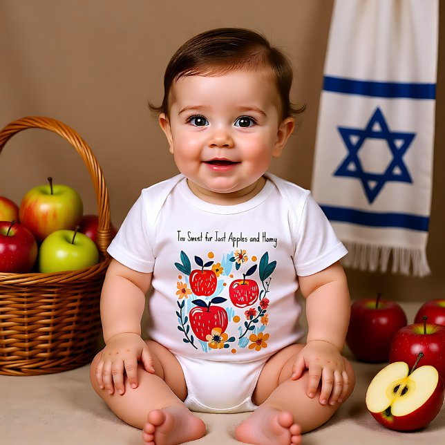 🍎 🐝 mit benutzerdefiniertem Text zu süß Baby Strampler (🍎🐝With custom text Too Sweet Baby Bodysuit)